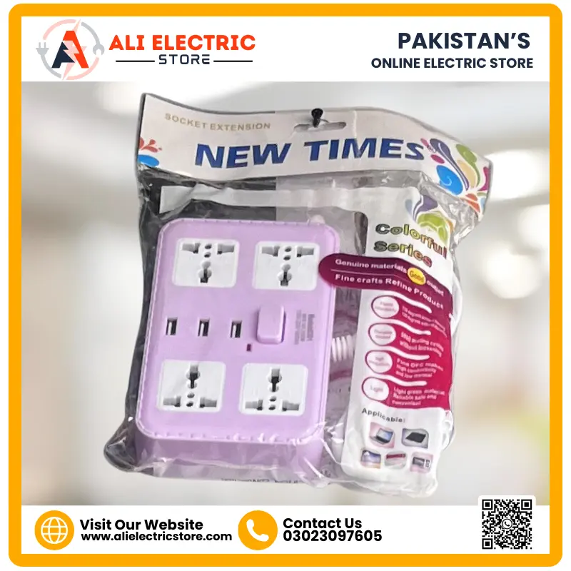 4 Ways Extension Socket With 3 Super-speed USB Slots